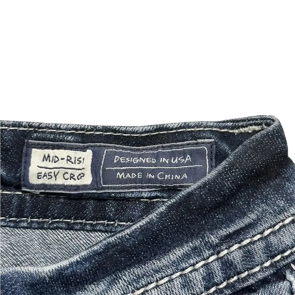 Miss Me Mid-Rise Easy Crop Jeans size 27 Distressed Embellished JE8344EC - Picture 8 of 10